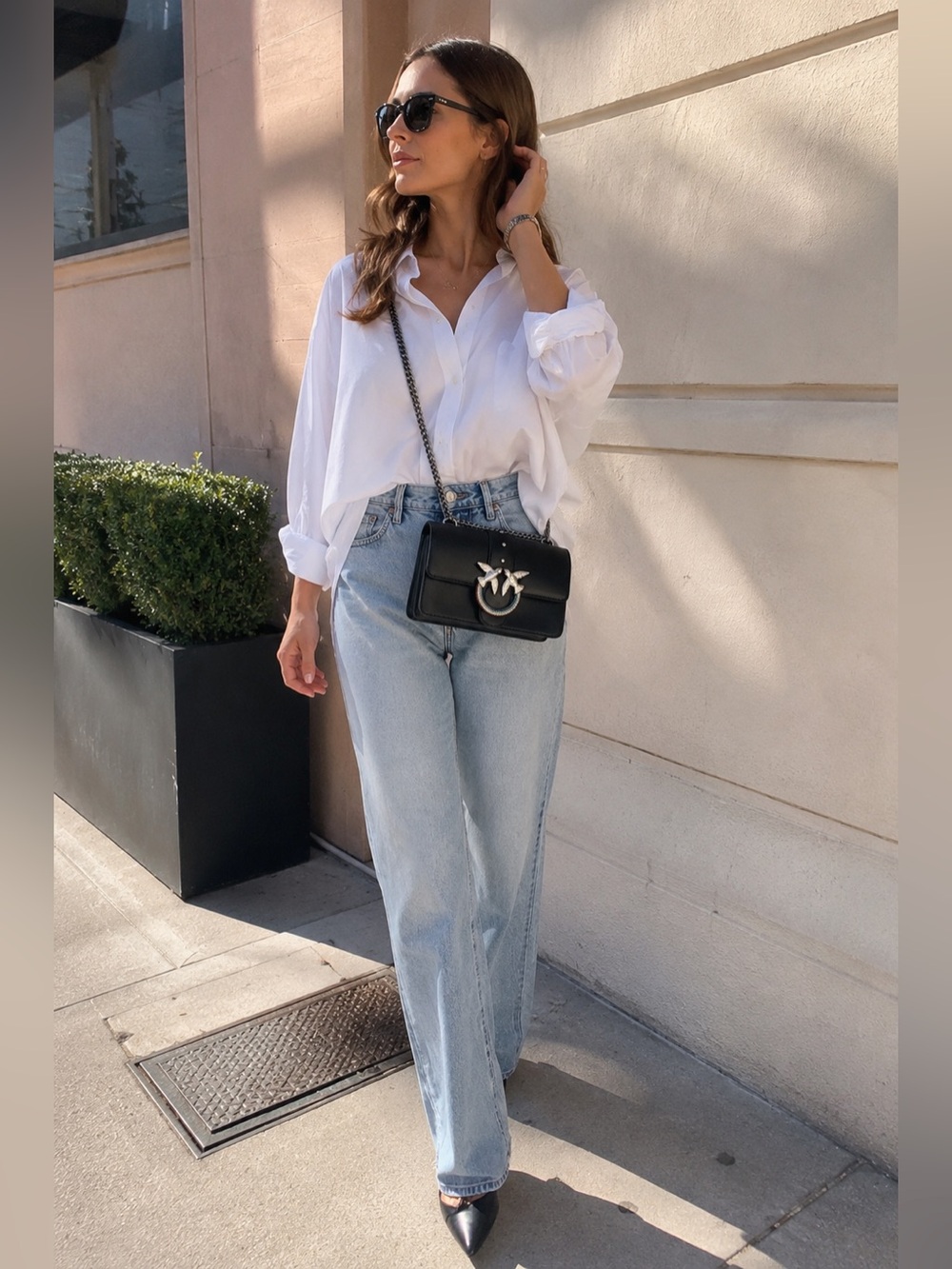 Pinko Love Bag Black Leather Crossbody
